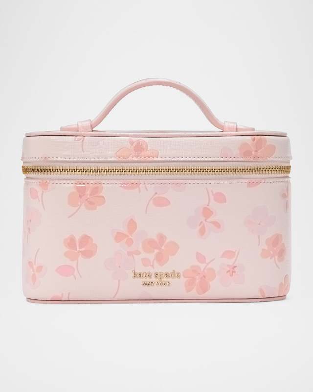 devin spring pansies leather vanity case